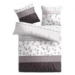 Baumwoll-Bettwäsche - weiß-schwarz - 135x200 cm