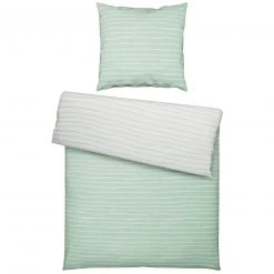 Baumwoll-Bettwäsche - grün - 135x200 cm