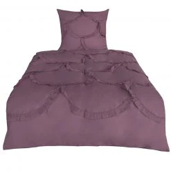 Baumwoll-Bettwäsche - mauve - 135x200 cm