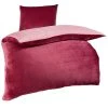 Flanell-Bettwäsche bordeaux-altrosa | 135x200 cm | Biber-Bettwäsche