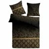 Microfaser-Bettwäsche Set - Schwarz-Gold - 135x200 cm - Luxuriöse und pflegeleichte Bettwäsche
