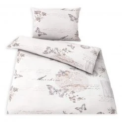 Baumwoll-Bettwäsche - weiß - 135x200 cm