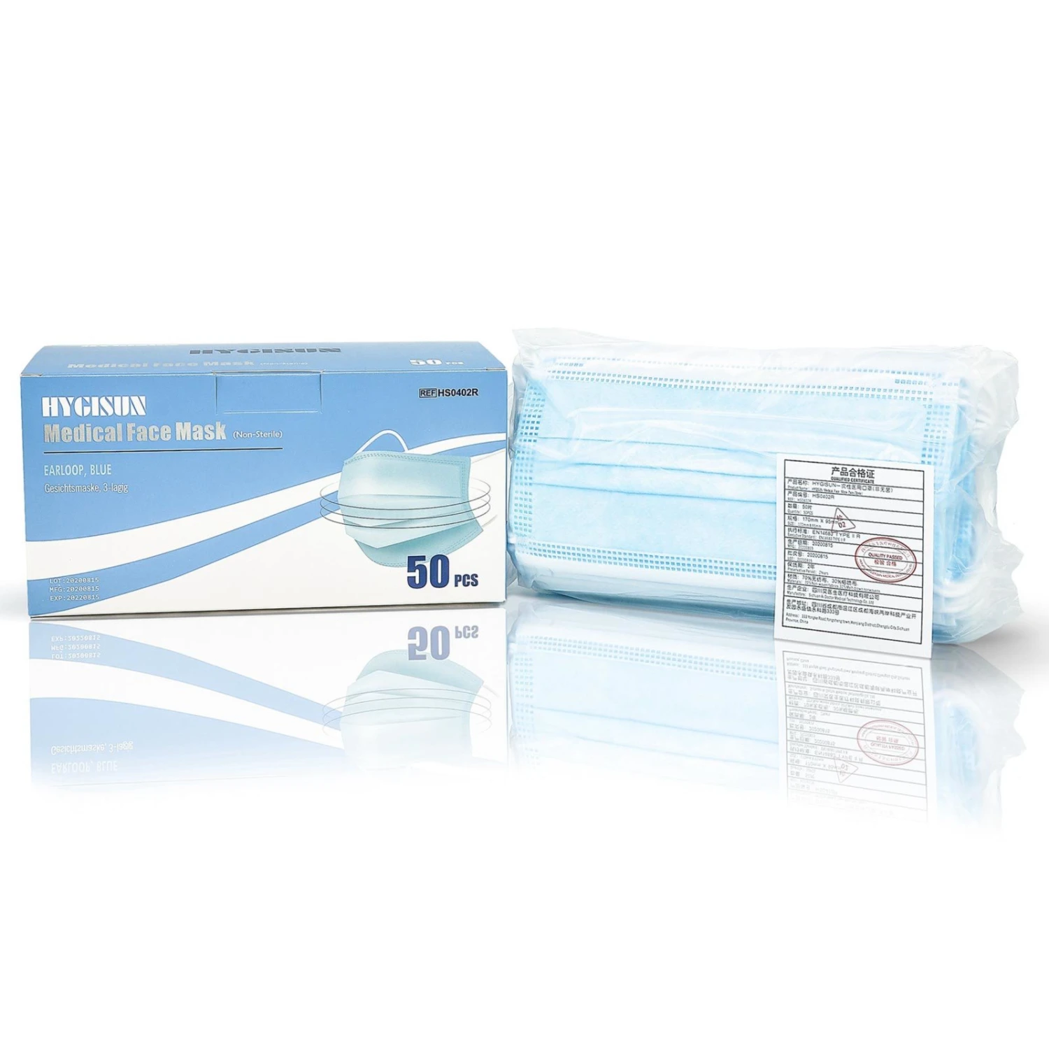 50er-Pack Einweg-Mund-Nasen-Masken blau - Atmungsaktiv & Hautfreundlich 5 50er-Pack Einweg-Mund-Nasen-Masken blau - Atmungsaktiv & Hautfreundlich – Bild 3