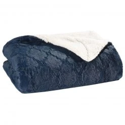 Wohndecke dunkelblau 150x200 cm - Weiche Fleecedecke für gemütliche Stunden