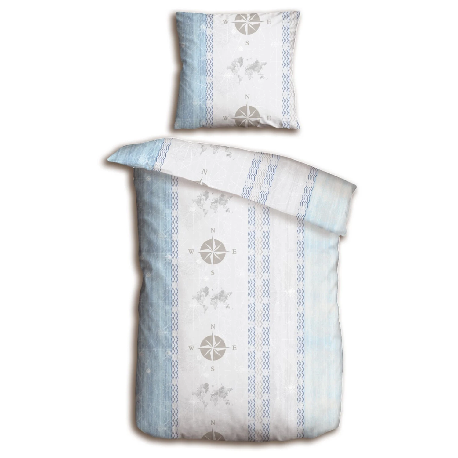 homara Renforce-Bettwäsche - blau-weiß - Sailor - 135x200 cm 3 homara Renforce-Bettwäsche - blau-weiß - Sailor - 135x200 cm