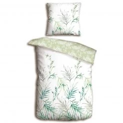 homara Microfaser-Bettwäsche - grün - Floral - 135x200 cm