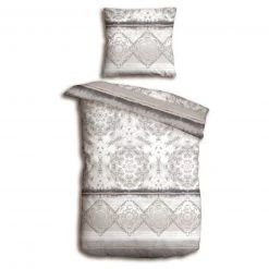 homara Microfaser-Bettwäsche - silber-weiß - 135x200 cm