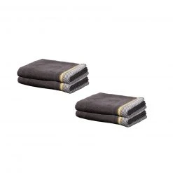 4er-Set Gästetücher anthrazit - Baumwolle 30x50 cm - Weich & Absorbierend