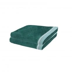 2er-Set Handtücher in tannengrün aus 100% Baumwolle – 50x100 cm – Weichheit und Stil für Ihr Bad