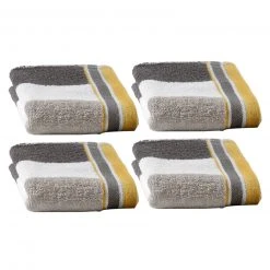4er Set Gästetuch - Graphit - 30x50 cm - Hochwertige Gästehandtücher für stilvolles Badezimmer