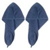 2er-Set Haar-Turban aus Baumwolle in Marine - Weiches & Saugfähiges Badetuch