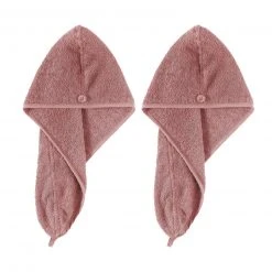 2er-Set Haar-Turban aus Baumwolle in Rosa | Weich & Saugstark | Handtücher & Badetücher