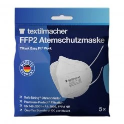 5er-Pack FFP2 Schutzmasken weiß, faltbar – Atemschutzmaske mit hohem Tragekomfort