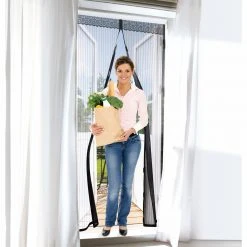 EASYmaxx Moskitonetz Magic Klick - Schwarzes Insektenschutznetz 90x210 cm für Fenster und Türen -Heimtextilien Verkäufe 2791004000 02 1600Wx1600H