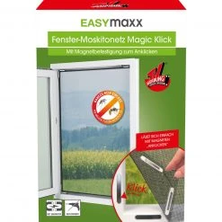 EASYmaxx Moskitonetz Magic Klick - Schwarz - 150x130 cm | Gardinenstangen-Zubehör