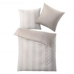 Kleine Wolke Satin-Bettwäsche - taupe - Streifen