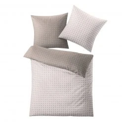 Kleine Wolke Satin-Bettwäsche - taupe - Ornamente