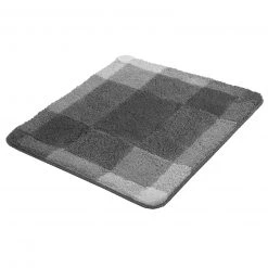 Kleine Wolke Badteppich - schiefer - Karomuster - 55x56 cm