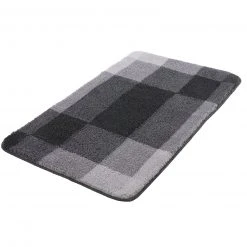 Kleine Wolke Badteppich - schiefer - Karomuster - 70x120 cm