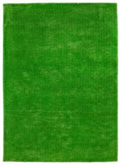 Handgetufteter Shaggy Teppich grün 65x130 cm - Luxuriöser Komfort für Ihr Zuhause