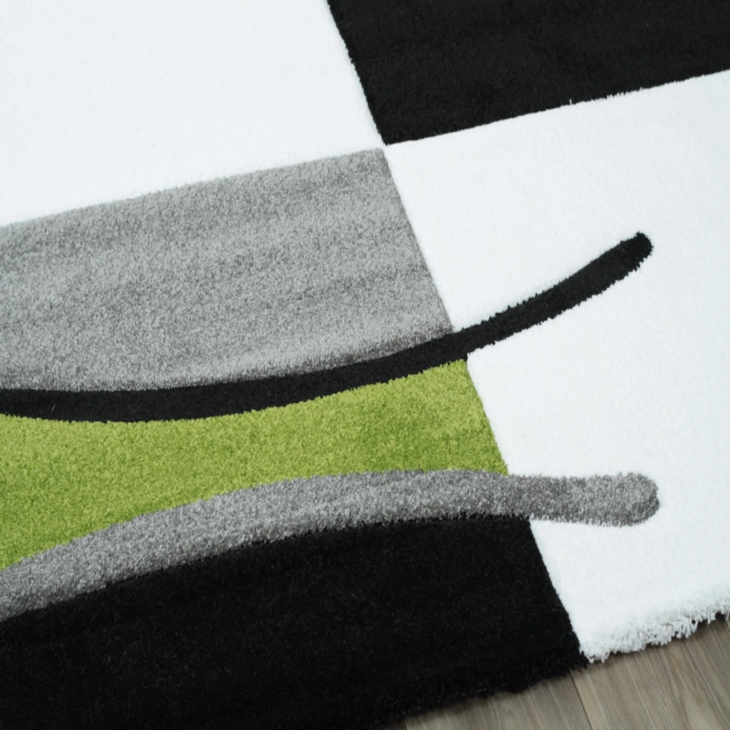 Teppich FLORIDA - schwarz-grün - 80x300 cm | Gemusterte Teppiche für stilvolles Wohnen 4 Teppich FLORIDA - schwarz-grün - 80x300 cm | Gemusterte Teppiche für stilvolles Wohnen – Bild 2