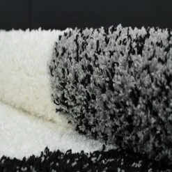 Hochflor-Teppich BASIC TRENDY - Grau-Weiß - 160x230 cm - Luxuriöser Shaggy-Teppich für Wohnzimmer -Heimtextilien Verkäufe 9000821600 03 1600Wx1600H