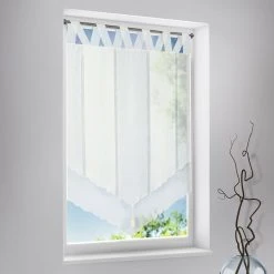 Scheibengardine - weiß - 60x97 cm | Elegante Fensterdekoration