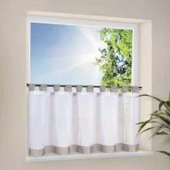 Bistrogardine - Hellgrau - 150x50 cm - Elegante Scheibengardine -Heimtextilien Verkäufe 9000857300 03 1600Wx1600H