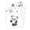 Baumwoll-Bettwäsche JANA PANDA - weiß-grau - 100x135 cm - Kinderbettwäsche | Weich & Hautfreundlich