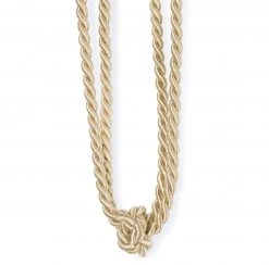 Raffhalter beige mit Zierknoten - 60 cm - Elegante Vorhanghalter für Gardinen