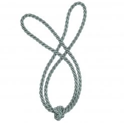 Raffhalter silbergrau mit Zierknoten - 60 cm - Premium Vorhanghalter