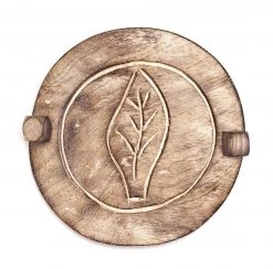 Dekoklammer Blatt - Braune Holz-Raffhalter für Gardinen & Vorhänge