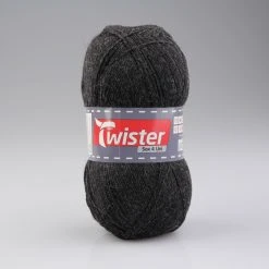Wolle TWISTER SOX UNI - Anthrazit - 100g - Hochwertige Strickwolle für Socken