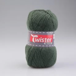 Wolle TWISTER SOX UNI - Jägergrün - 100g | Hochwertige Strickwolle für Socken und Accessoires