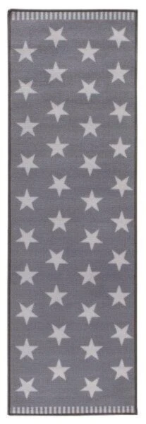 Hellgrauer Teppich mit Sternenmuster - 57x180 cm - Gemusterte Teppiche