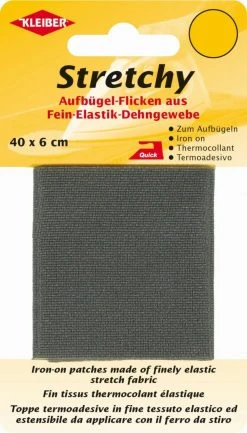 Bügelflicken grau 40x6 cm - Hochwertige Nähzubehör für Reparaturen