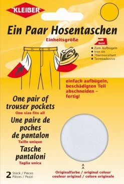 2er-Set Bügeltaschen für Hosen - Weiß - 18,5 x 16 cm - Hochwertiges Nähzubehör