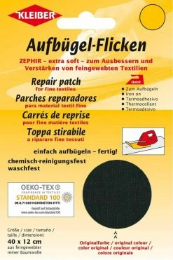 Bügelflicken schwarz - 40x12 cm - Hochwertige Baumwolle für alle Kleidungsstücke