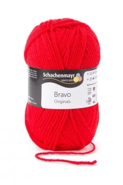 Wolle BRAVO - feuer - 50g - Hochwertige Strickwolle für kreative Projekte