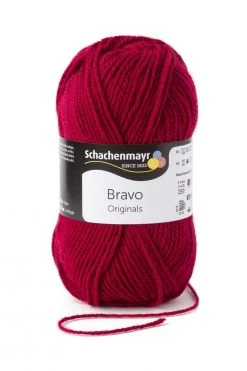Wolle BRAVO - weinrot - 50g | Hochwertige Wolle zum Stricken & Häkeln