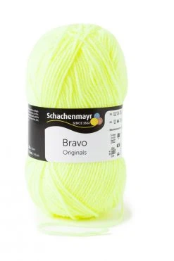 Wolle BRAVO - Neongelb - 50g | Hochwertige Wolle für Stricken & Häkeln