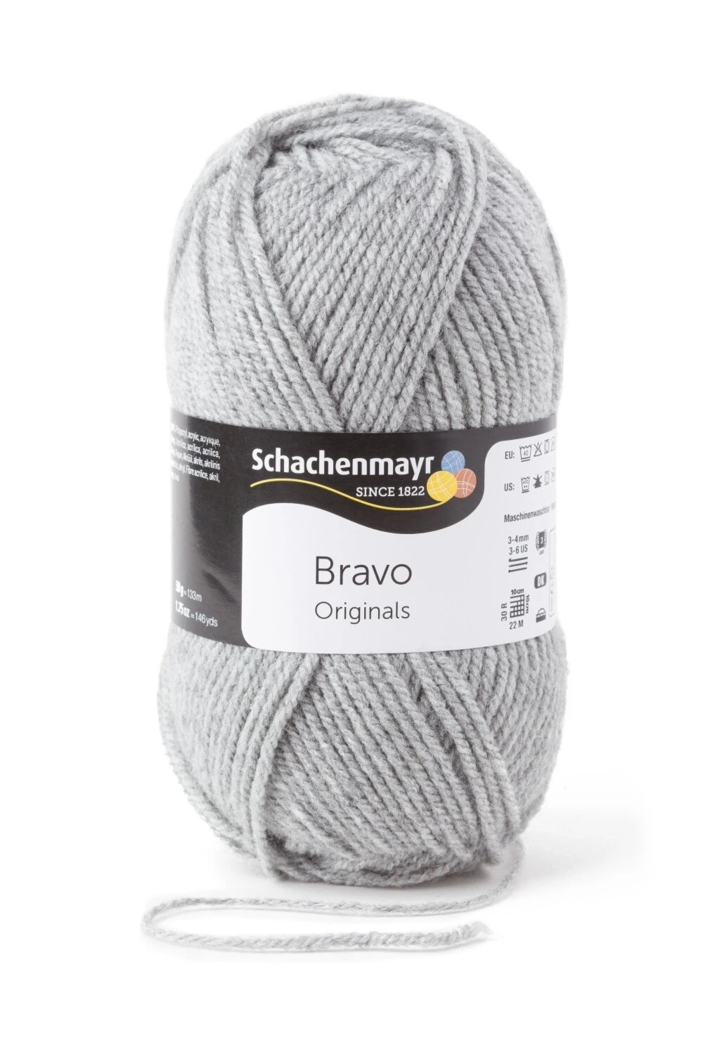 Wolle BRAVO - hellgrau-meliert - 50g | Hochwertige Strickwolle für Nähen, Stricken & Häkeln 3 Wolle BRAVO - hellgrau-meliert - 50g | Hochwertige Strickwolle für Nähen, Stricken & Häkeln