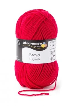 Wolle BRAVO - Kirschrot - 50g - Hochwertige Strickwolle für kreative Projekte