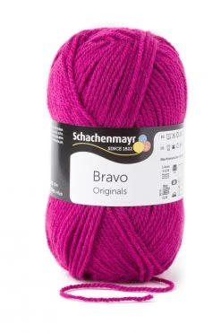 Wolle BRAVO - Himbeere - 50g | Hochwertige Strickwolle für kreative Projekte
