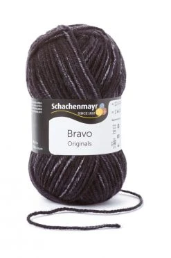 Wolle BRAVO - schwarz-denim - 50g | Hochwertige Wolle für Nähen, Stricken & Häkeln