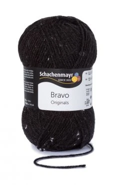 Wolle BRAVO Anthrazit-Tweed 50g - Hochwertige Wolle für Nähen, Stricken & Häkeln