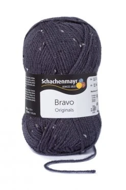Wolle BRAVO - graublau-tweed - 50g | Hochwertige Strickwolle für kreative Projekte