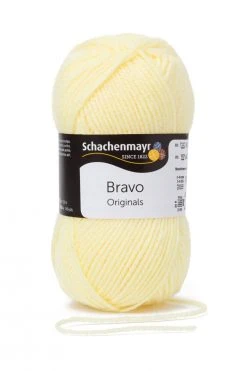Wolle BRAVO - Zitronengelb - 50g - Hochwertige Wolle für Stricken & Häkeln