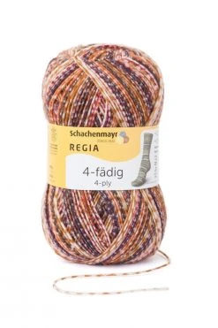 REGIA Strumpfwolle in Kardamom-Farbe, 4-fädig, 100g - Ideal für Nähen, Stricken & Häkeln