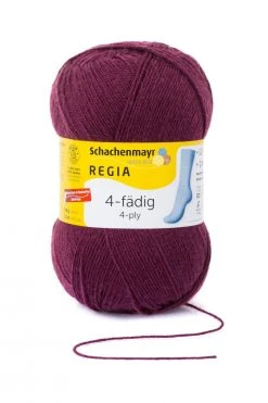 REGIA Strumpfwolle burgund - 4-fädig - 100g - Hochwertige Strickwolle für alle Projekte